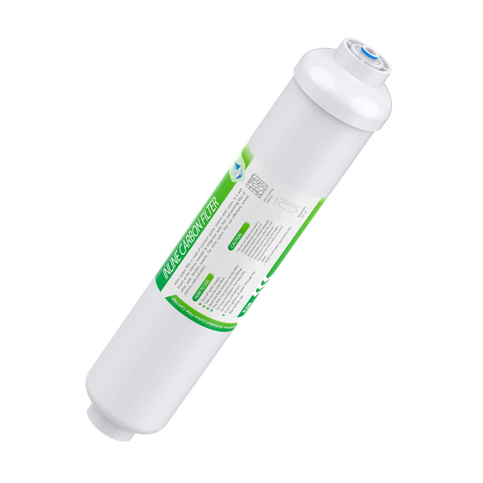 T33 Inline Post Carbon Water Filter 1/4″ Quick Connect for RO System / Ice Maker