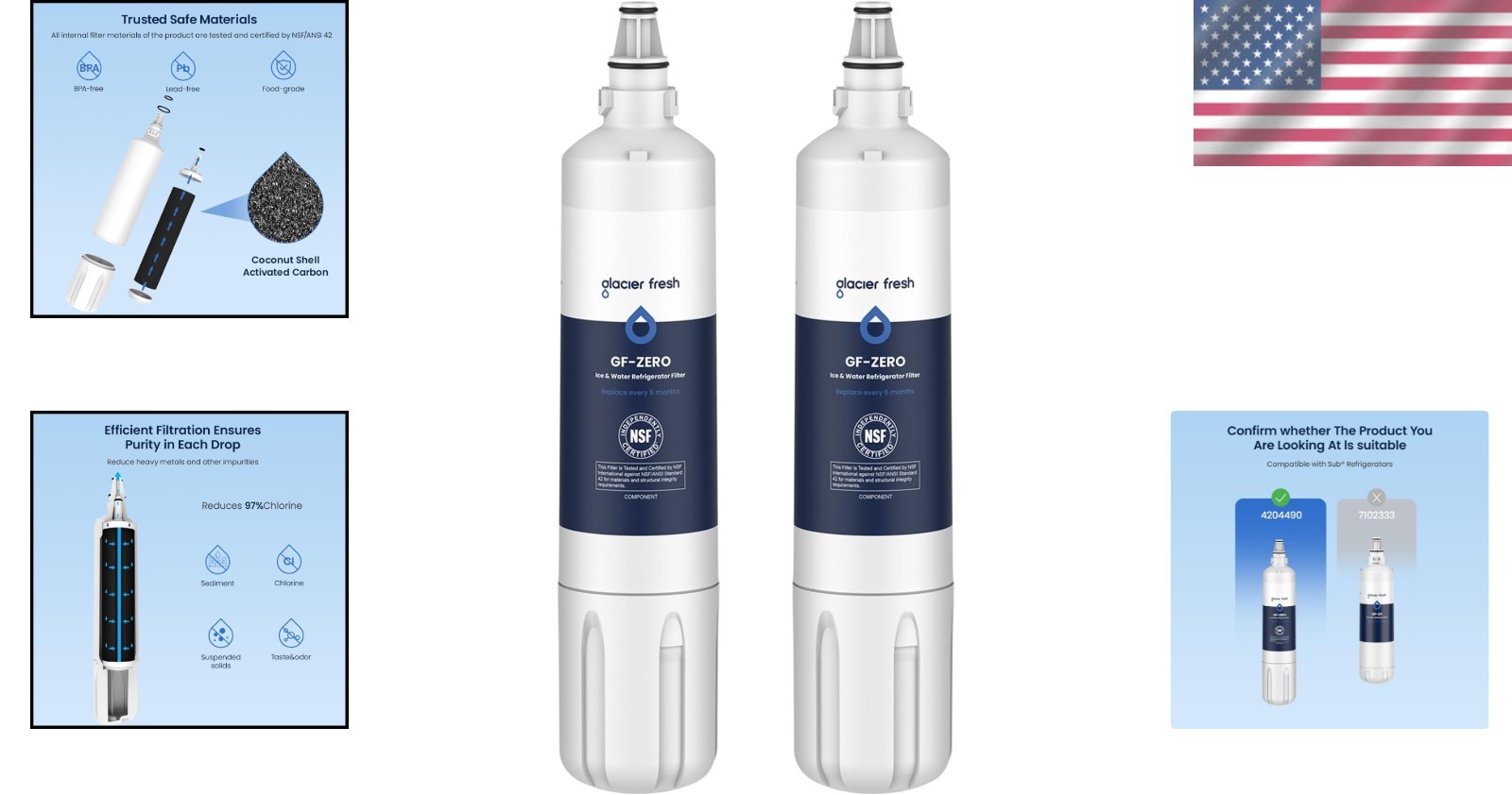 NSF Certified Water Filter for Sub-Zero Refrigerators – 2 Pack for Clean Water
