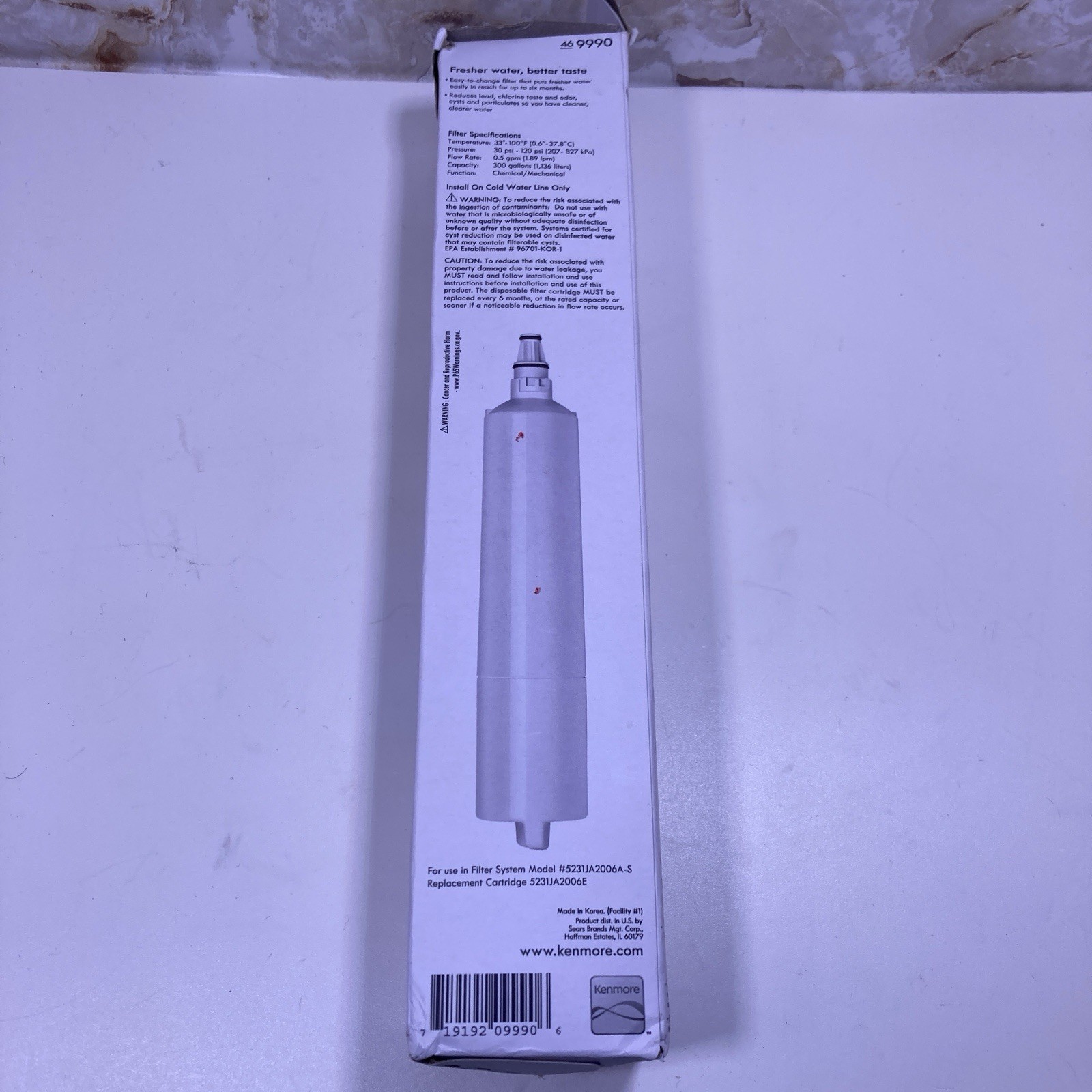 Kenmore Clear 46 9990 Premium Refrigerator Water Filter White