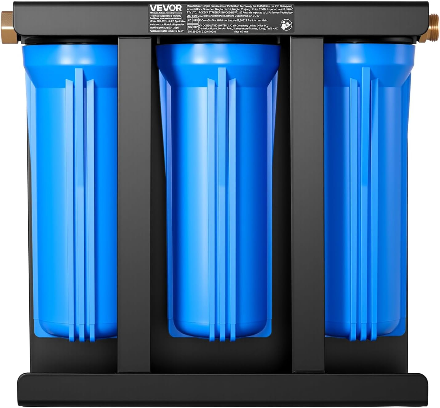 RV Water Filter with Bracket, 3-Cartridge 2.5 X 10 in Water Filter System for Rv