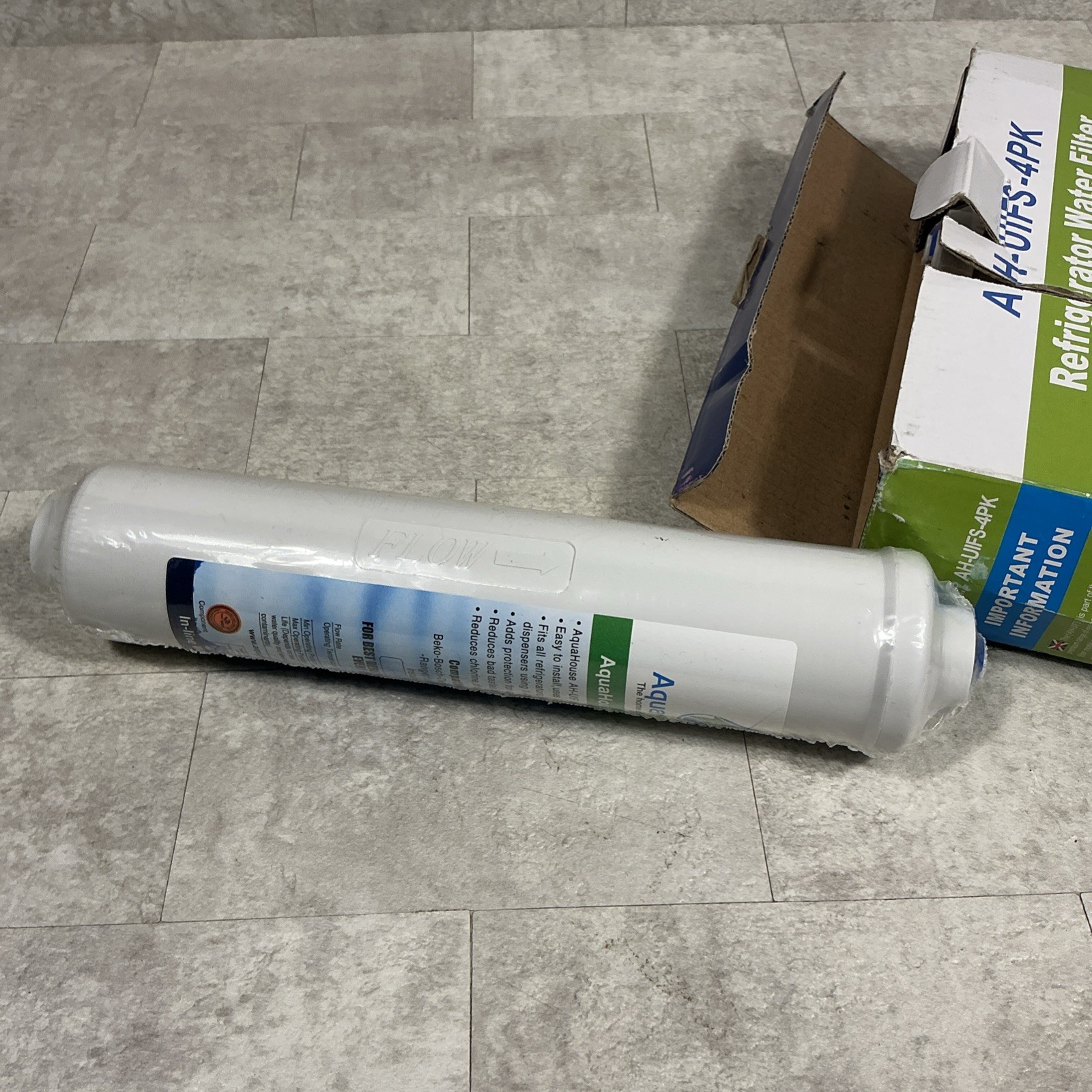 Aqua House Refrigerator Water Filter AH-UIFS-4PK New In Plastic