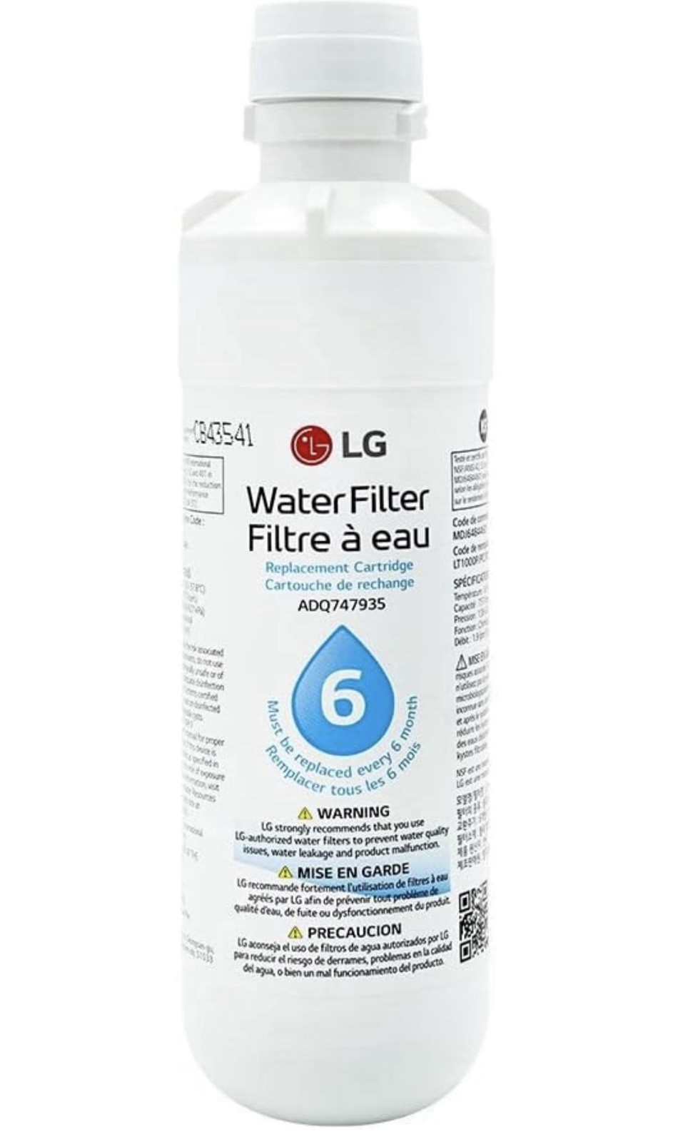 Genuine LG LT1000P/PC/PCS Water Filter Replacement Cartridge NEW SEALED