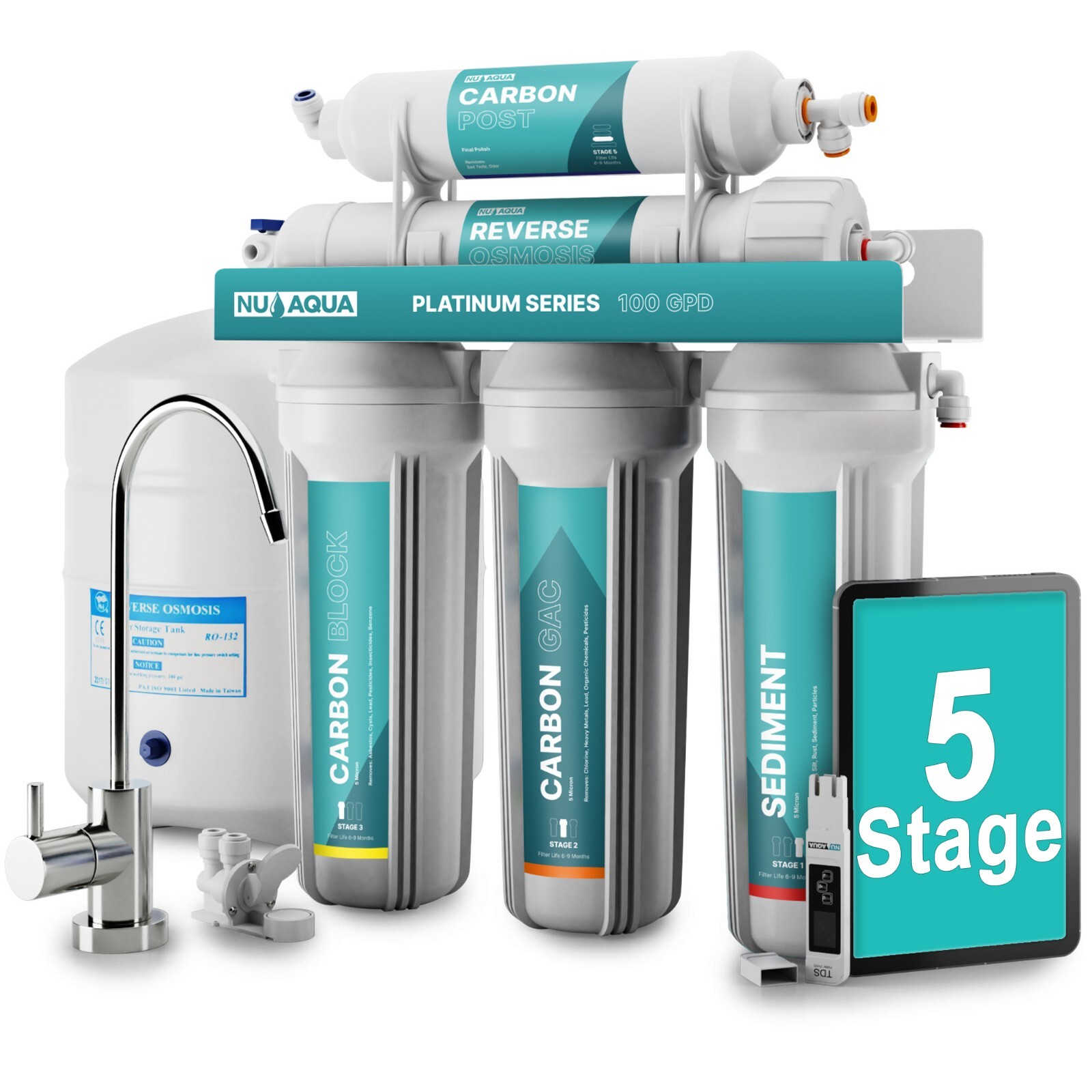 NU Aqua 100GPD Under Sink Reverse Osmosis Water Filter System – 120 Day Trial
