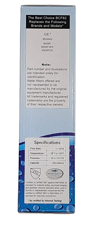 Best Choice BCF82 Fits GE MSWF Smartwater 101820A Refrigerator Water Filter NEW