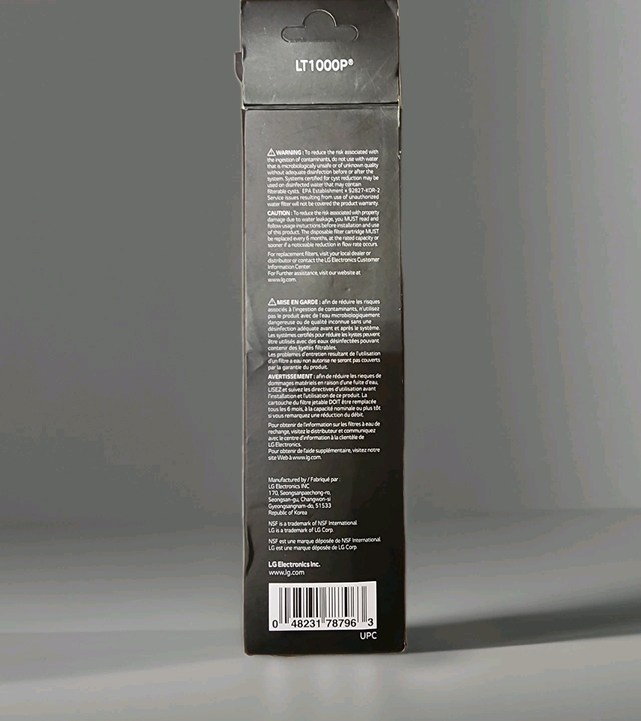 LG Water Filter LG LT1000P PN: ADQ747935 (6mth)