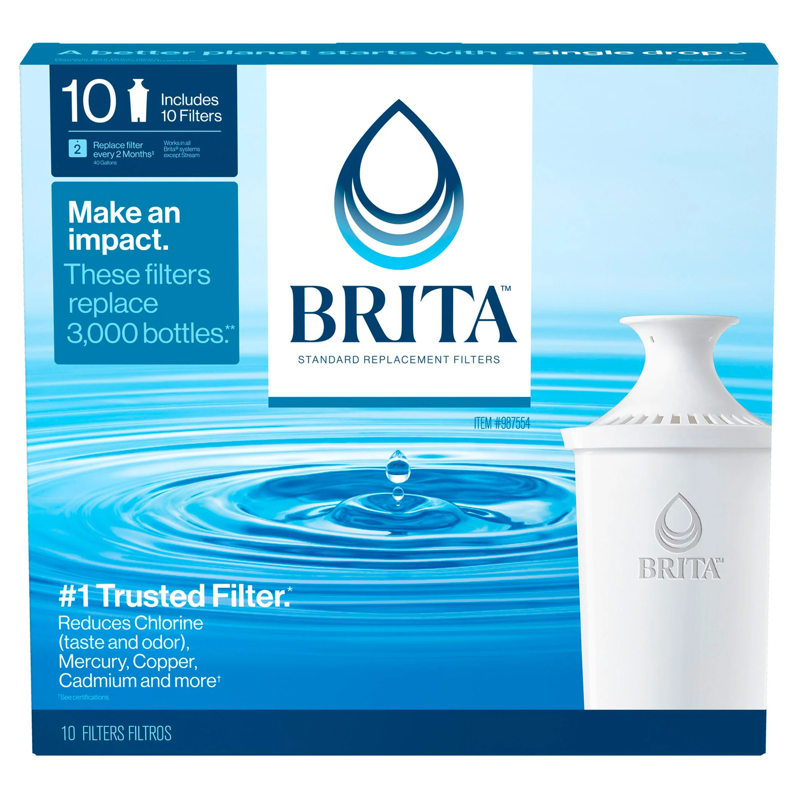 Brita Standard Replacement Water Filters, 10-pack