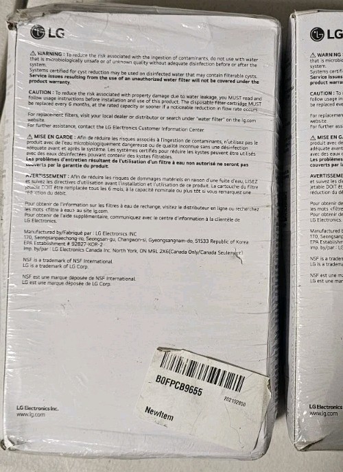 LG LT1000P2 Water Filter Replacement Cartridge 2 Pack White Box OEM