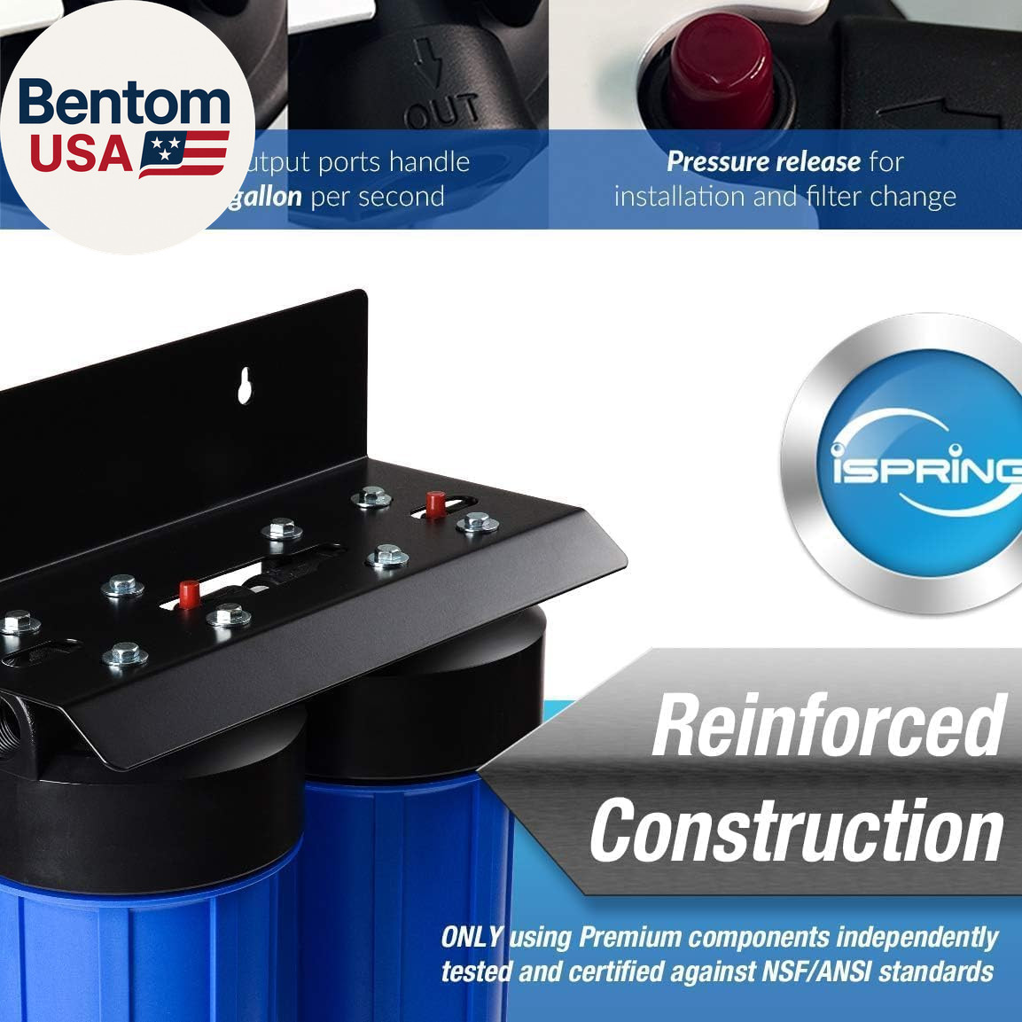 WGB21B 2-Stage Whole House Water Filtration System, with 10″ X 4.5″ Sediment Cto