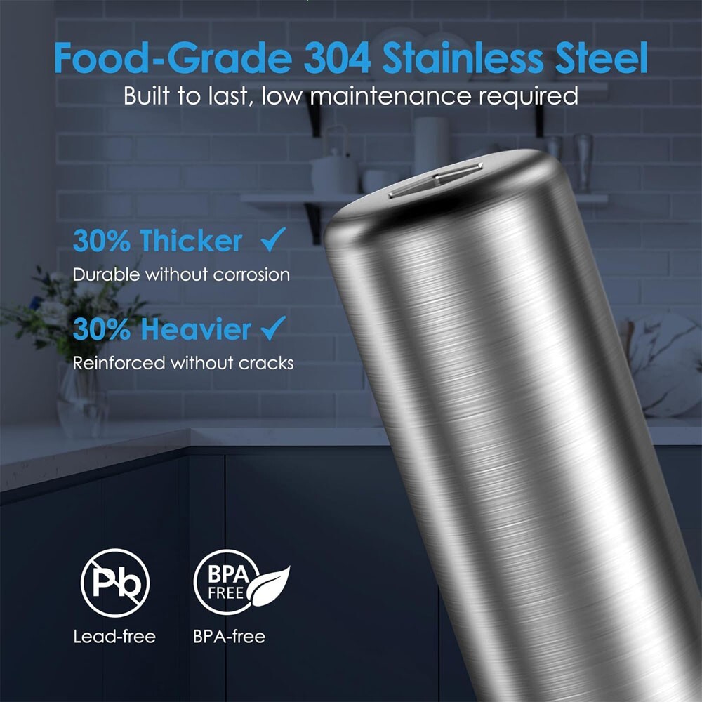 Sistema de Filtro de Agua Para Grifo Cocina Casa Acero Inoxidable 8000G Filtra