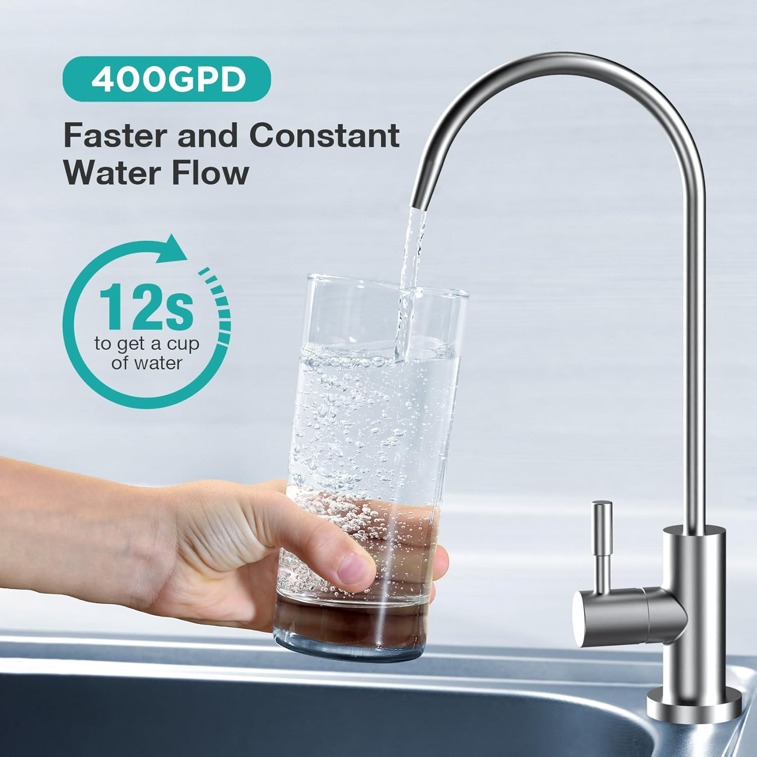 Simpure T1-400UV Tankless Reverse Osmosis System with UV, NSF/ANSI 58 Certified,