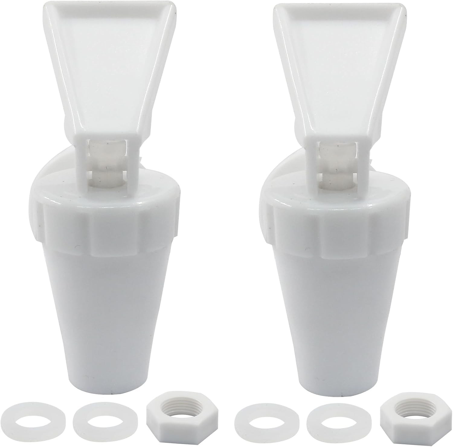 2pcs Replacement Cooler Faucet, Plastic Water Dispenser Tap Set, White