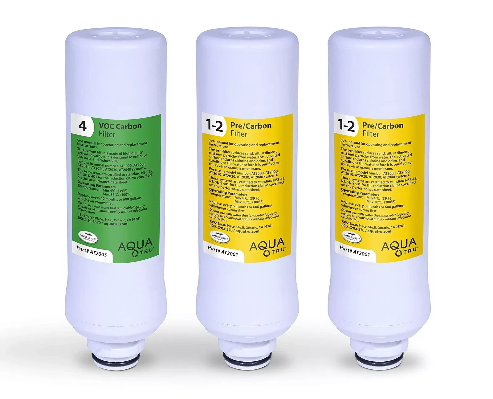AquaTru – 1 Year Combo Pack – Includes 2 Pre-Filters & 1 Carbon Filter