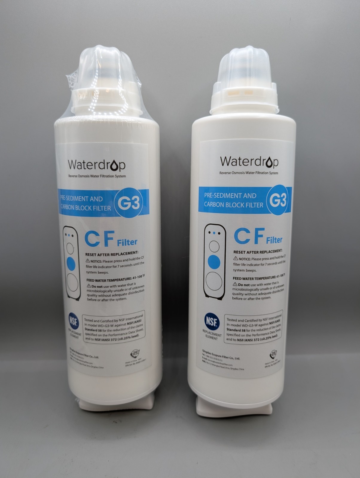 Waterdrop WD-G3-2CF Filter Replacement for WD-G3-W WD-G3P600 WD-G3P800-W 2 Pack