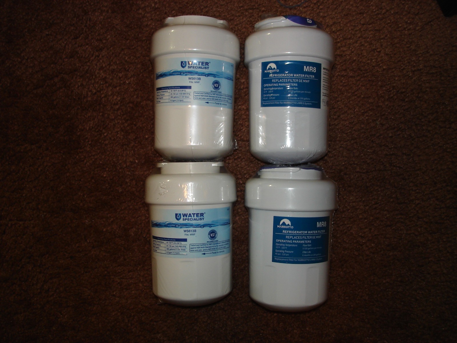 Marriotto & WATER SPECIALIST MR8 Water Filter 4 Pack GE MWF ***DEAL !!!!