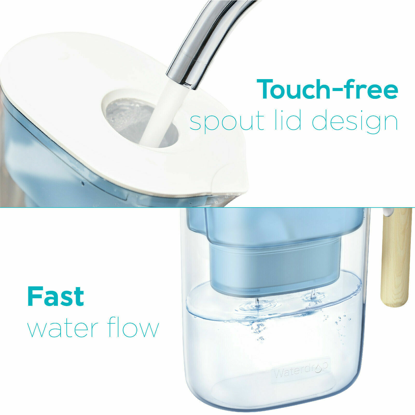 Waterdrop Chubby 10-Cup Water Filter Pitcher with 4 Filter,NSF Certified,200 Gal