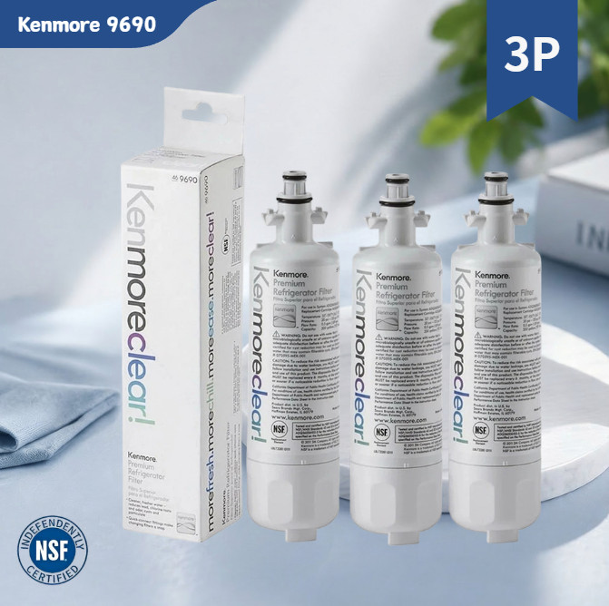 3 Pack✦Kenmore 9690 469690 Refrigerator Water Filter NSF/ANSI 53 Fit ADQ36006101