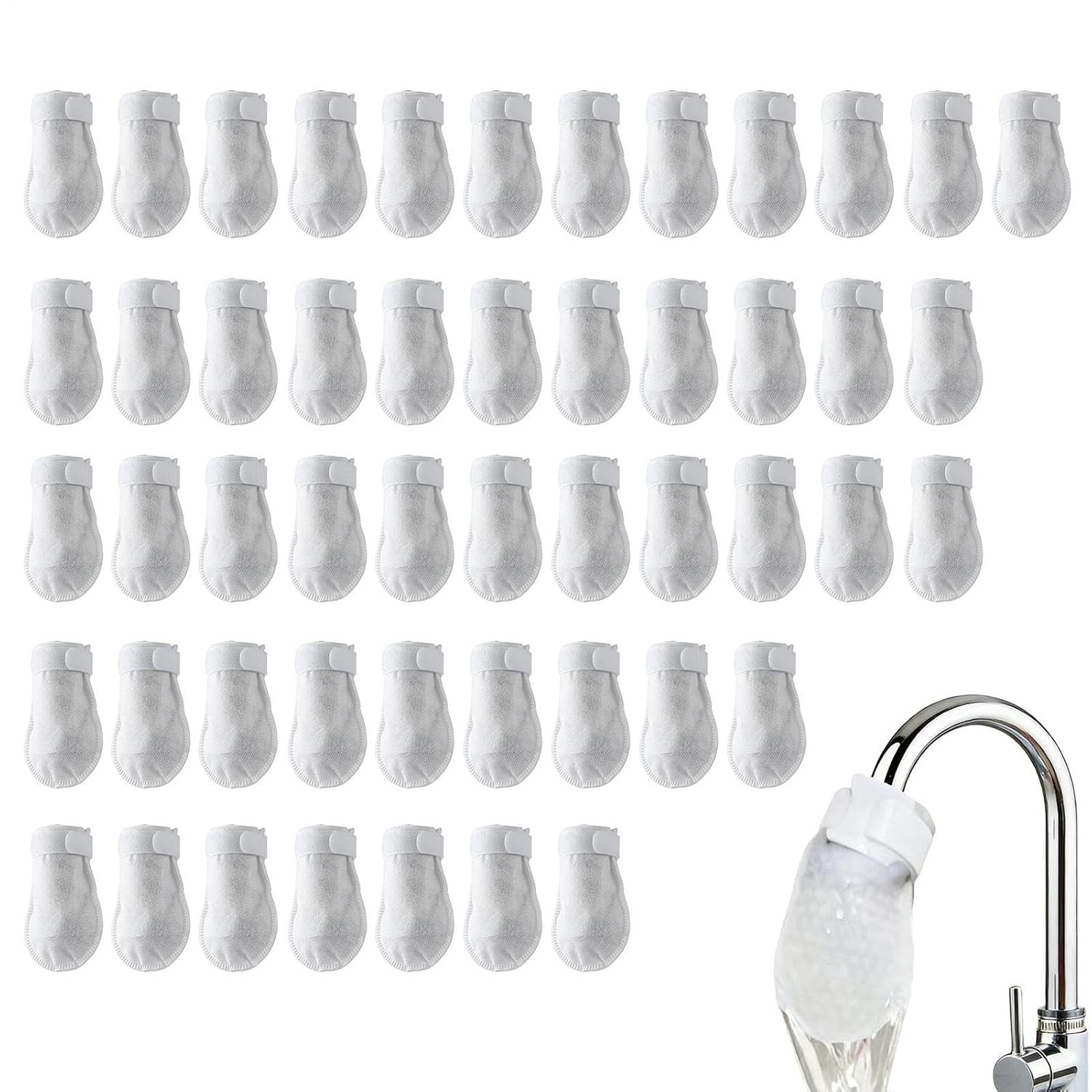 Faucet Filter Cotton Bag, 50 Pieces Water Filter Bag for Sink Faucet