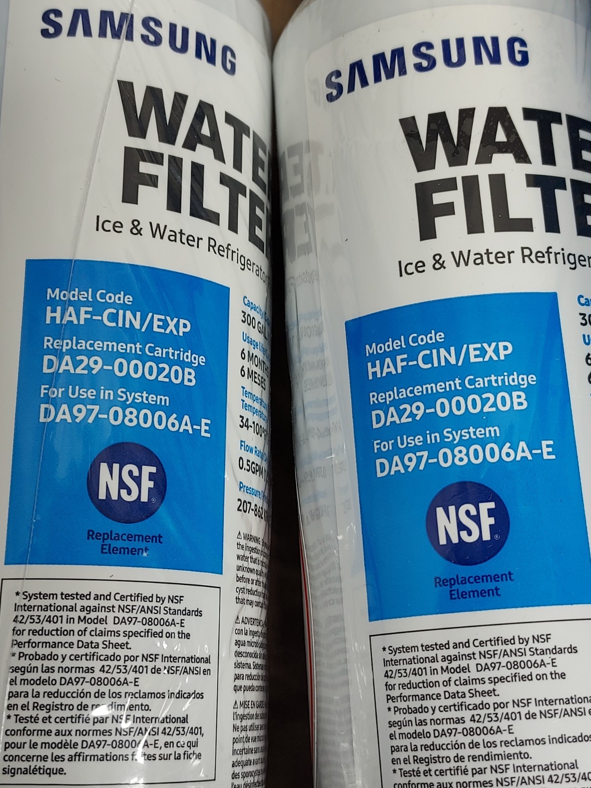 Samsung Refrigerator Water Filter 2pk HAF-CIN/EXP DA29-00020B DA97-08006A-E