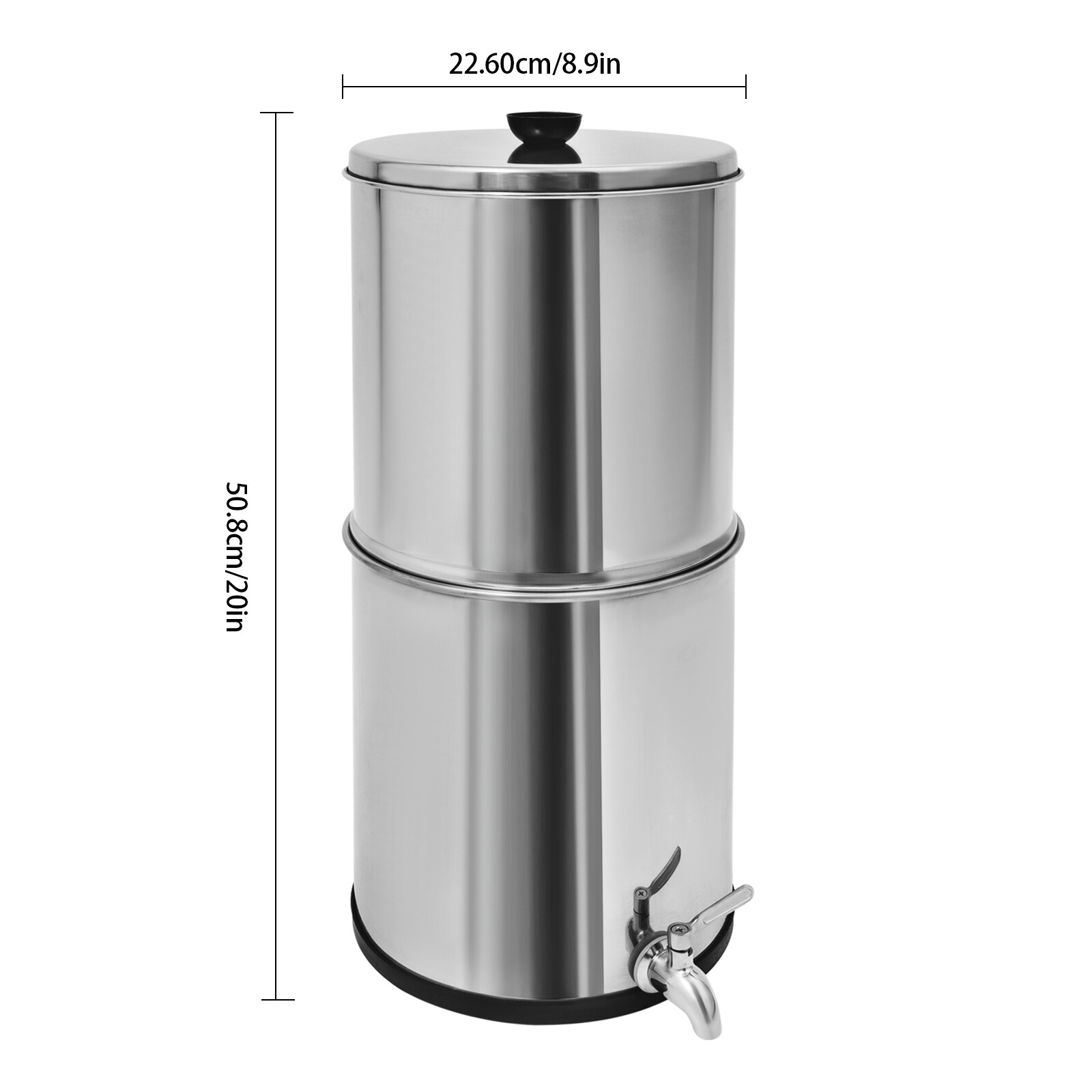 8.5L/2.25Gal Gravity-Fed Water Filter, Countertop Water Purification System