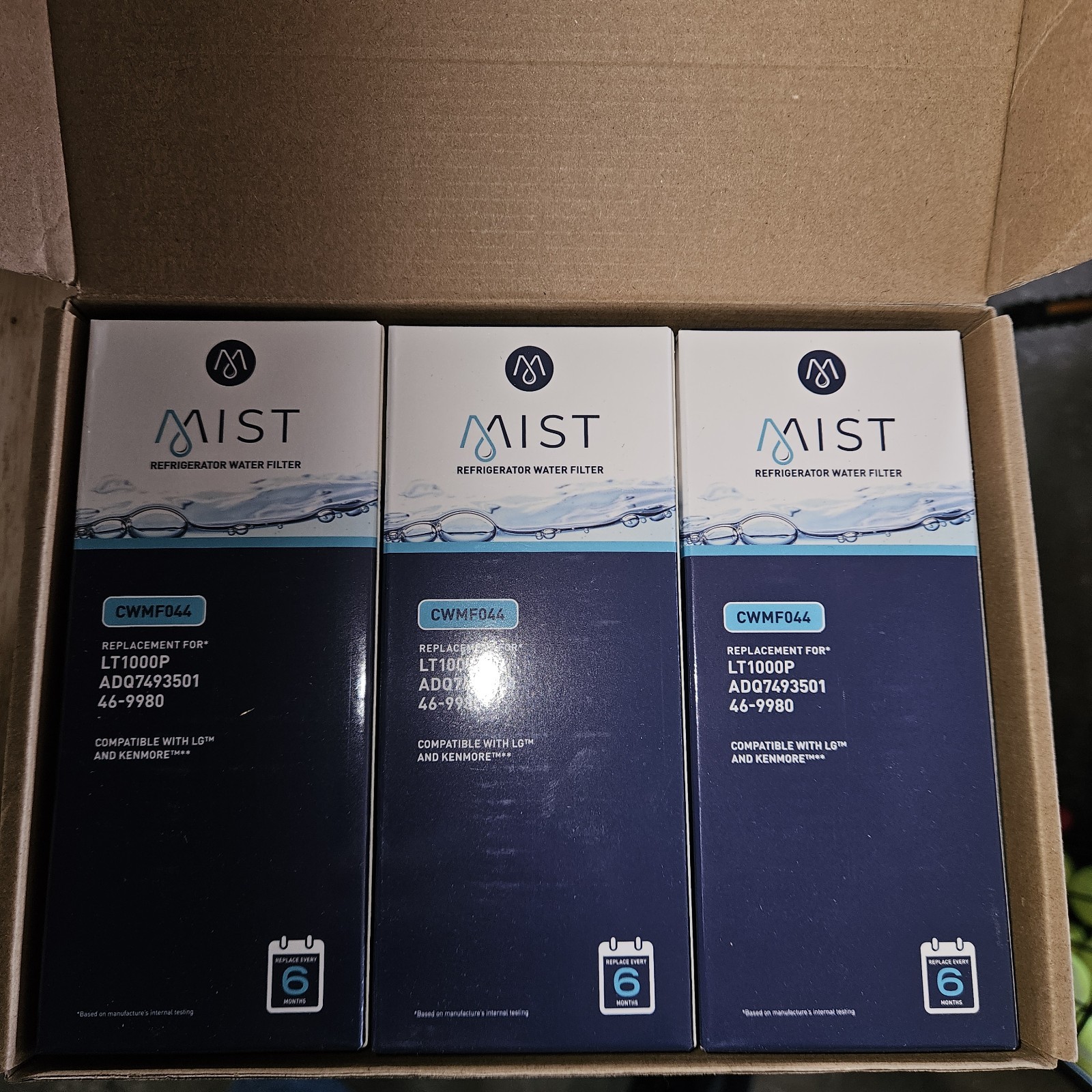 MIST Lt1000P – New 3 Pack REPLACEMENT Water FILTERS Model CWMF044 Compatible LG