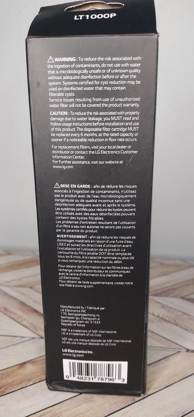 LG LT1000P 6 Month Refrigerator Replacement Water Filter NSF42 NSF53 NSF401