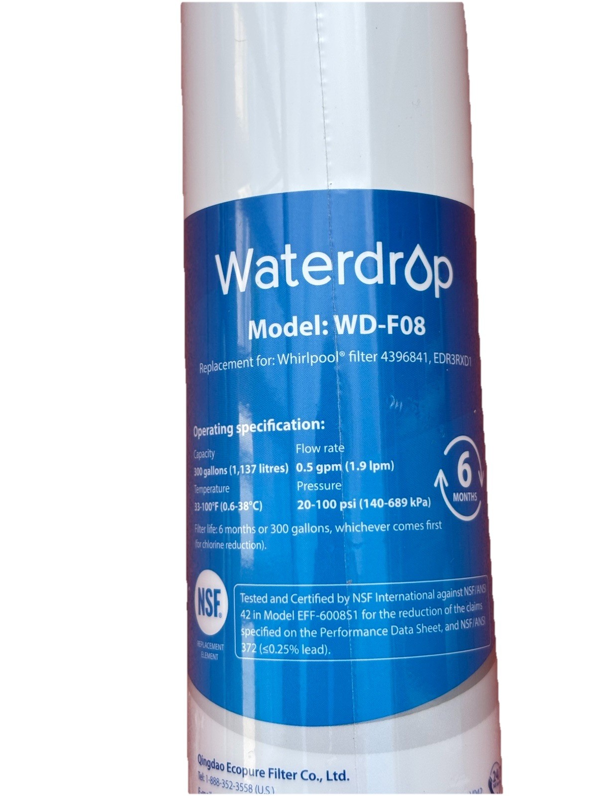 Lot Of 2 Waterdrop Replacement Refrigerator Water Filters WD-F08 – Free shipping