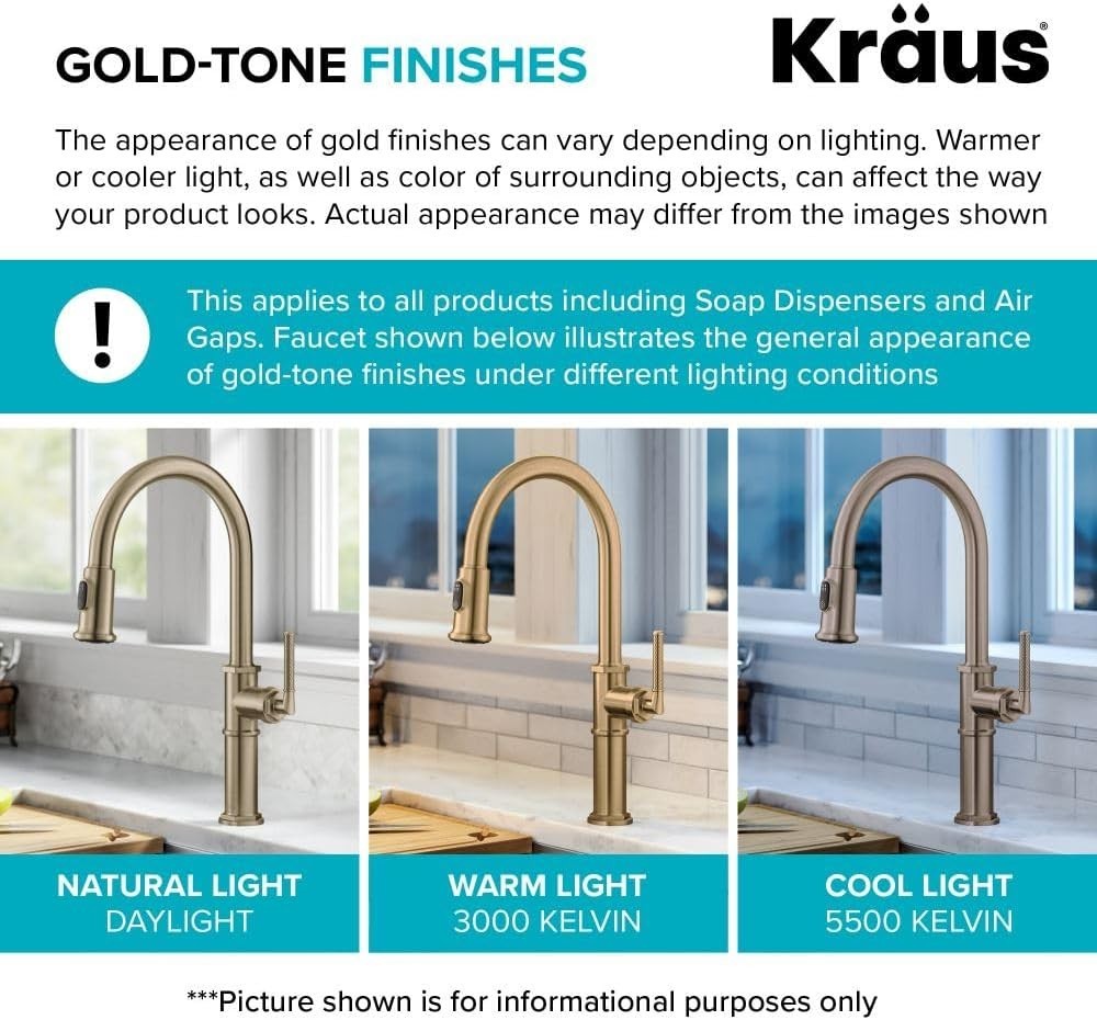 Kitchen Water Filter Faucet Brass 12-in Lead-Free Spot Free Champagne Bronze