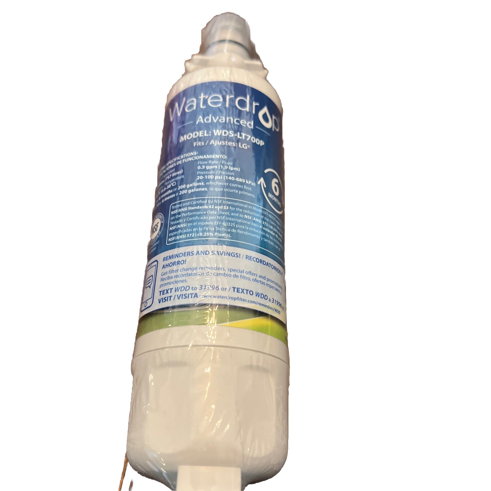 Waterdrop Advanced WDS-LT700P Water Filter fits LT700P NEW SEALED No Box