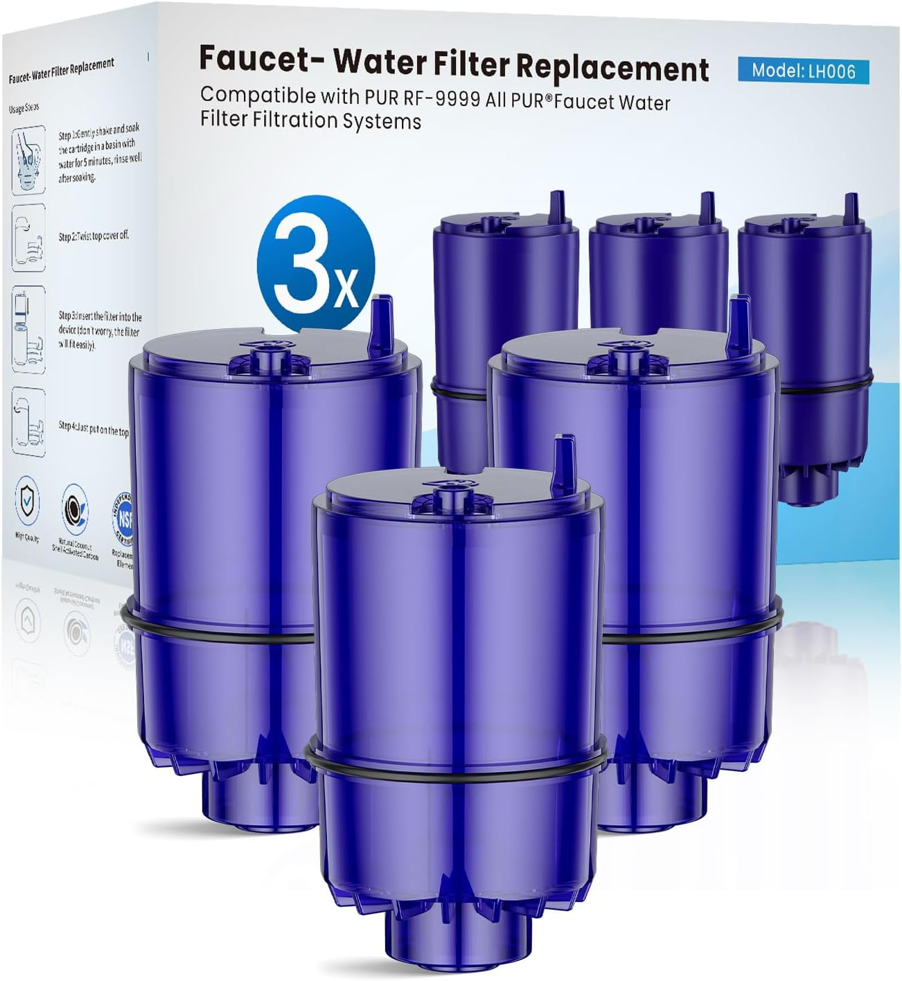 Faucet Water Filter Replacement Fit for All PUR, for PUR plus Faucet Filtration