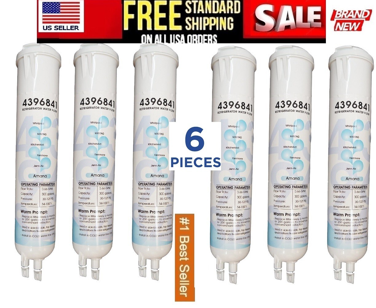 6 Pack Refrigerator Water Replacement Filter EDR3RXD1 9083 4396841 4396710