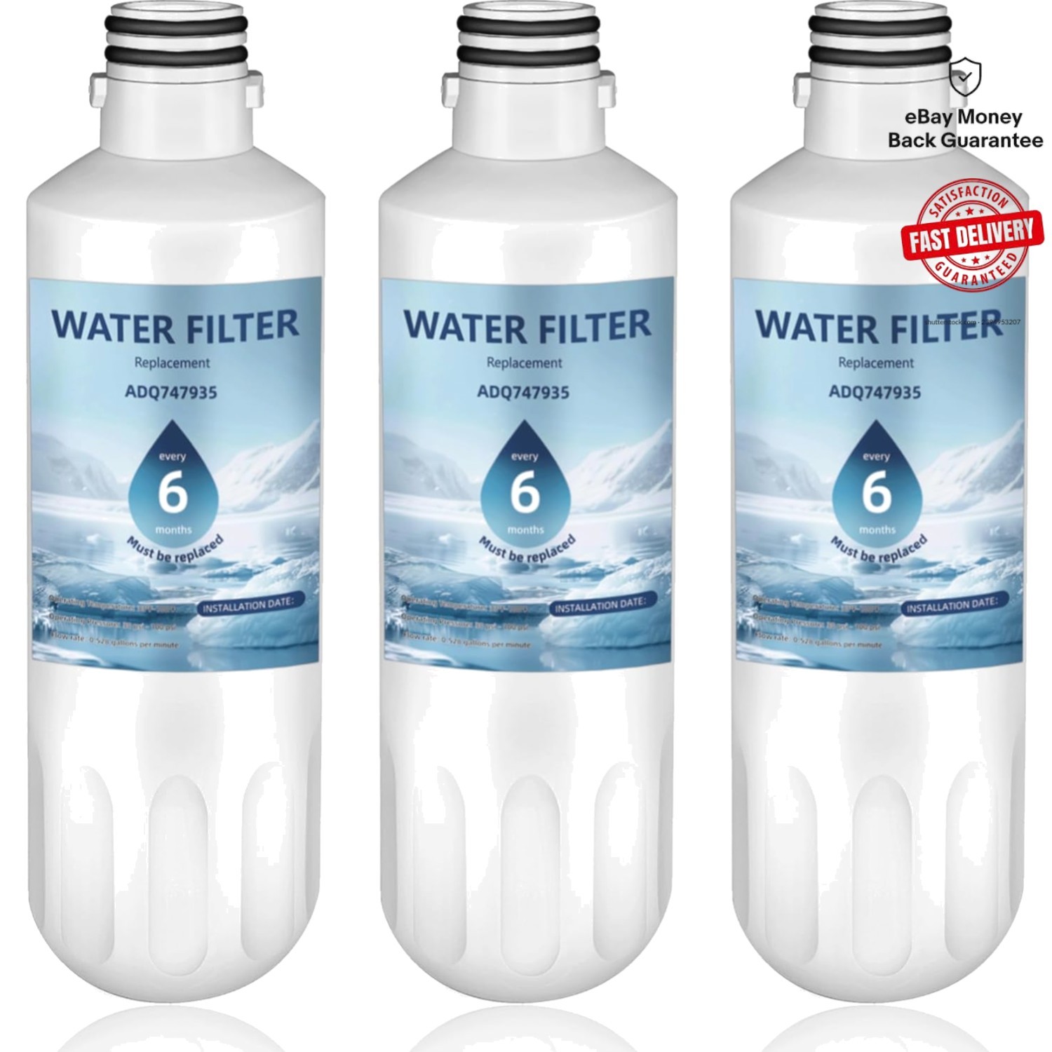 Lead-Free LT1000P Water Filter Set – 6- Replacement for LG ThinQ Models