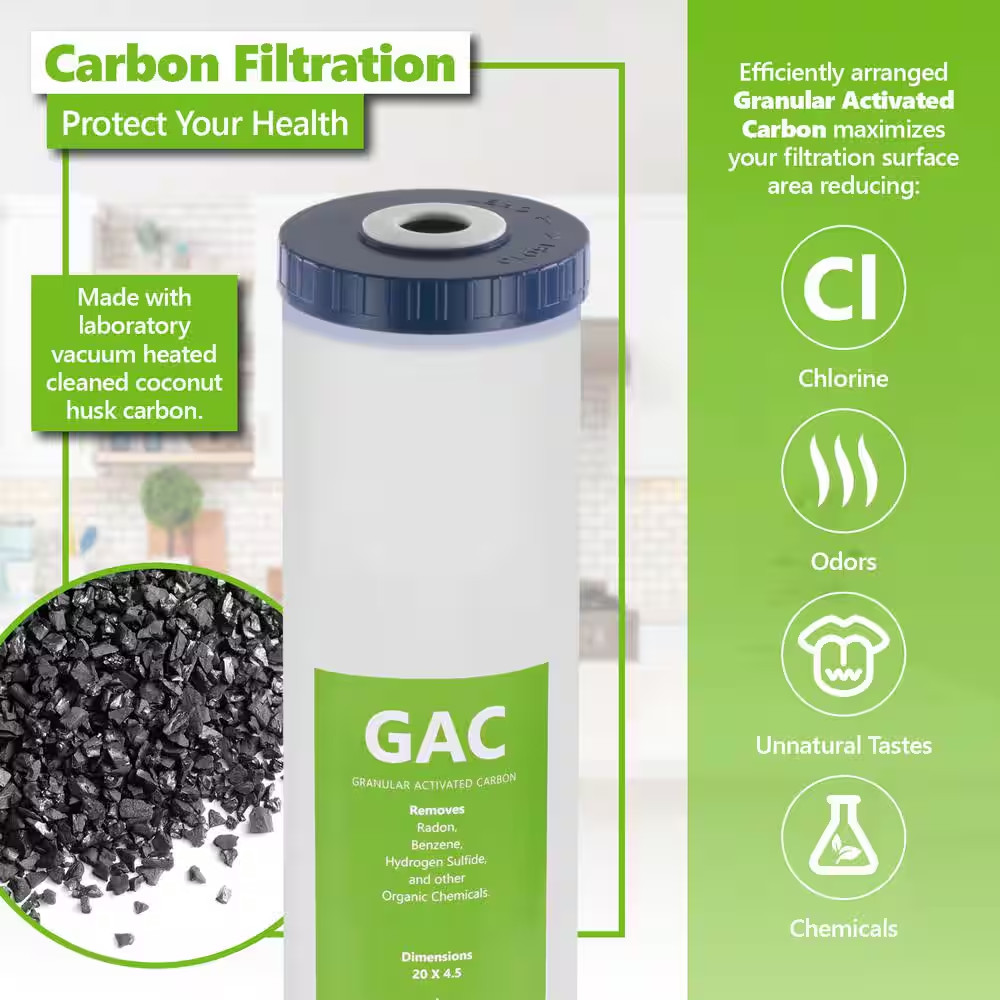Whole House Water Filter Set – Replacement Kit – Sediment, Charcoal, Carbon – 5