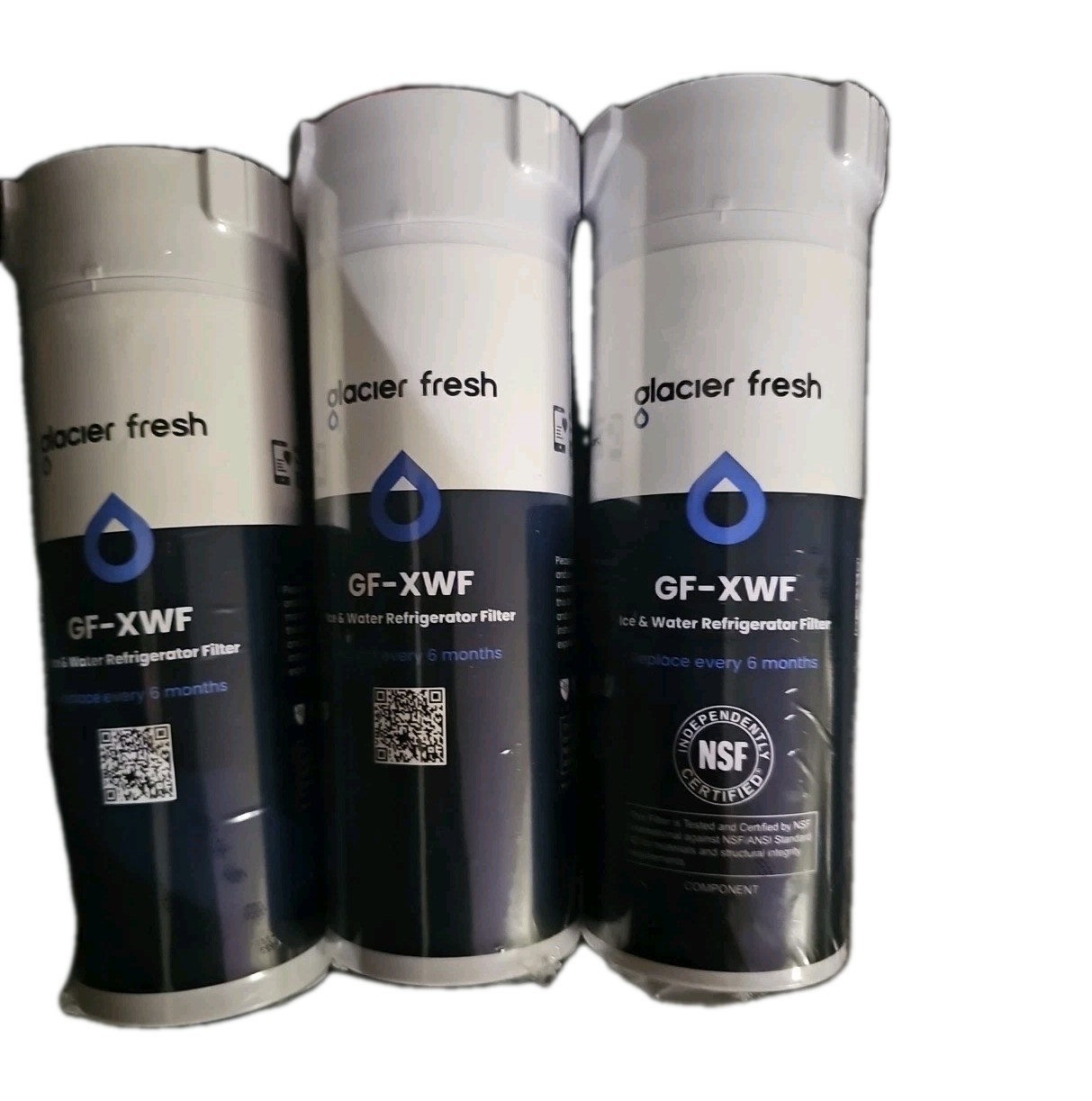 GLACIER FRESH XWF Replacement for GE XWF Refrigerator Water Filter, Pack of 3
