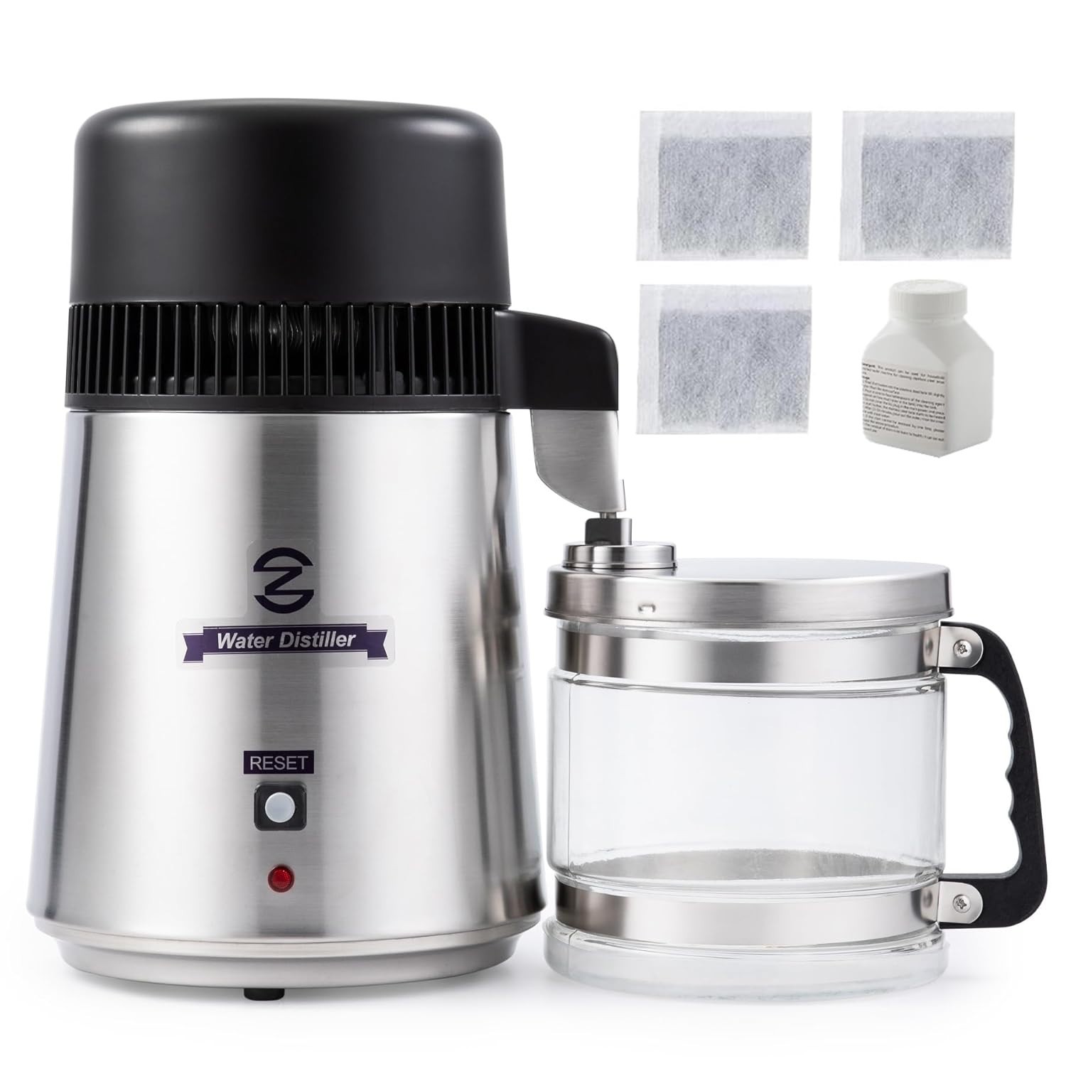 Water Filter Black & Stainless Countertop H2O Distiller Machine Home & Business