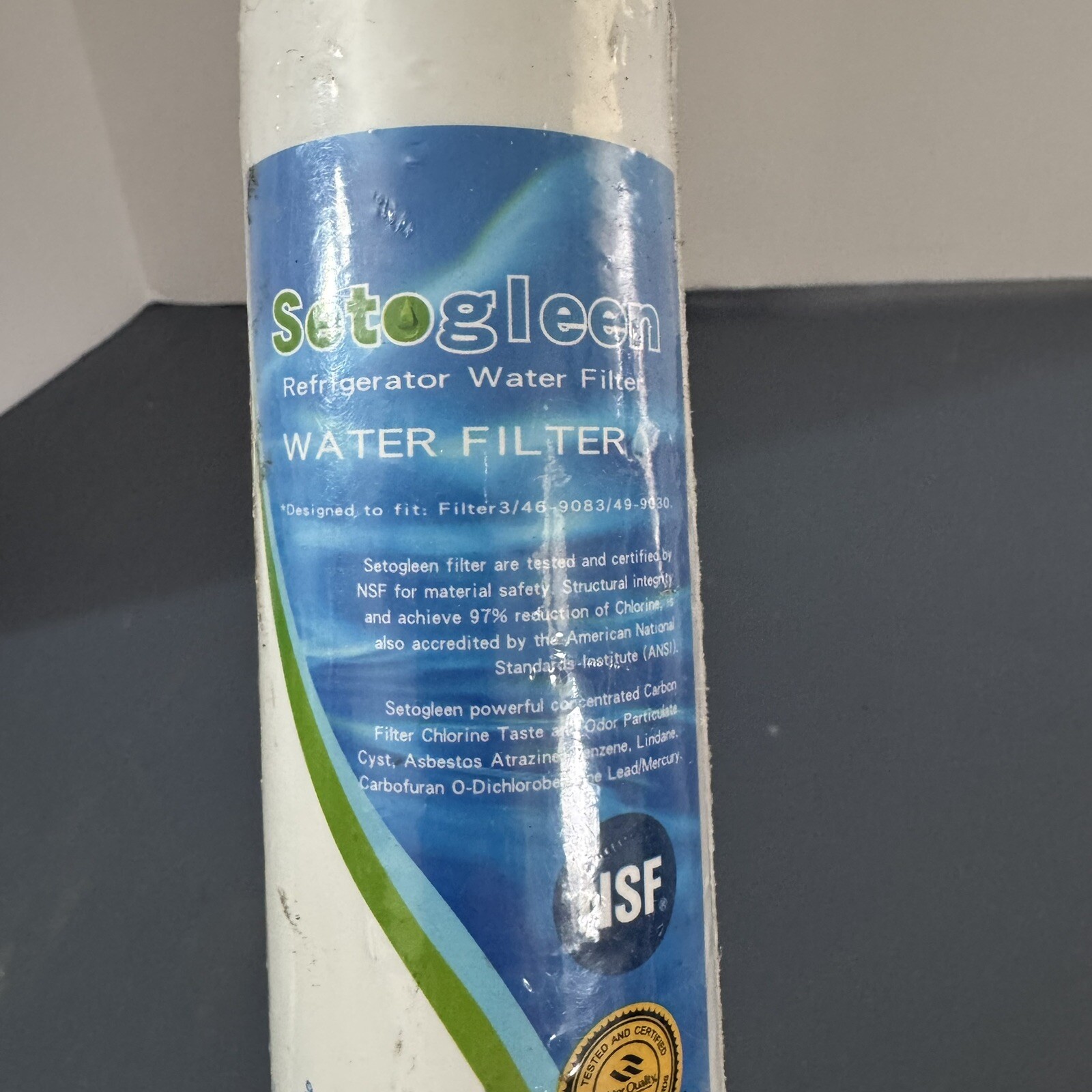 Setogleen Refrigerator Water Filter 1 Pack Fits Filter 3 46-9083 49-9030