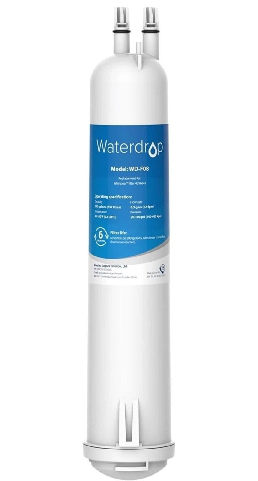 Waterdrop WD-F08 Refrigerator Water Filter, Fits Kenmore® 46-9083, 46-90309