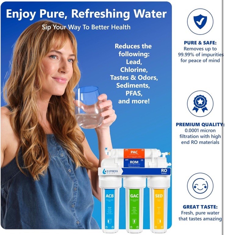 Express Water RO5DX Reverse Osmosis Filtration NSF Certified 5 Stage RO Open Box