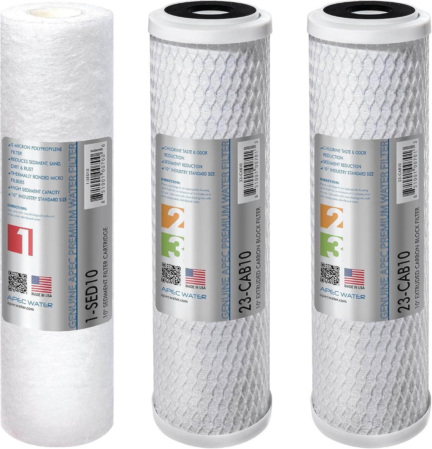 10-Inch High-Capacity Multi-Stage Filters for APEC RO Systems – Made in the USA