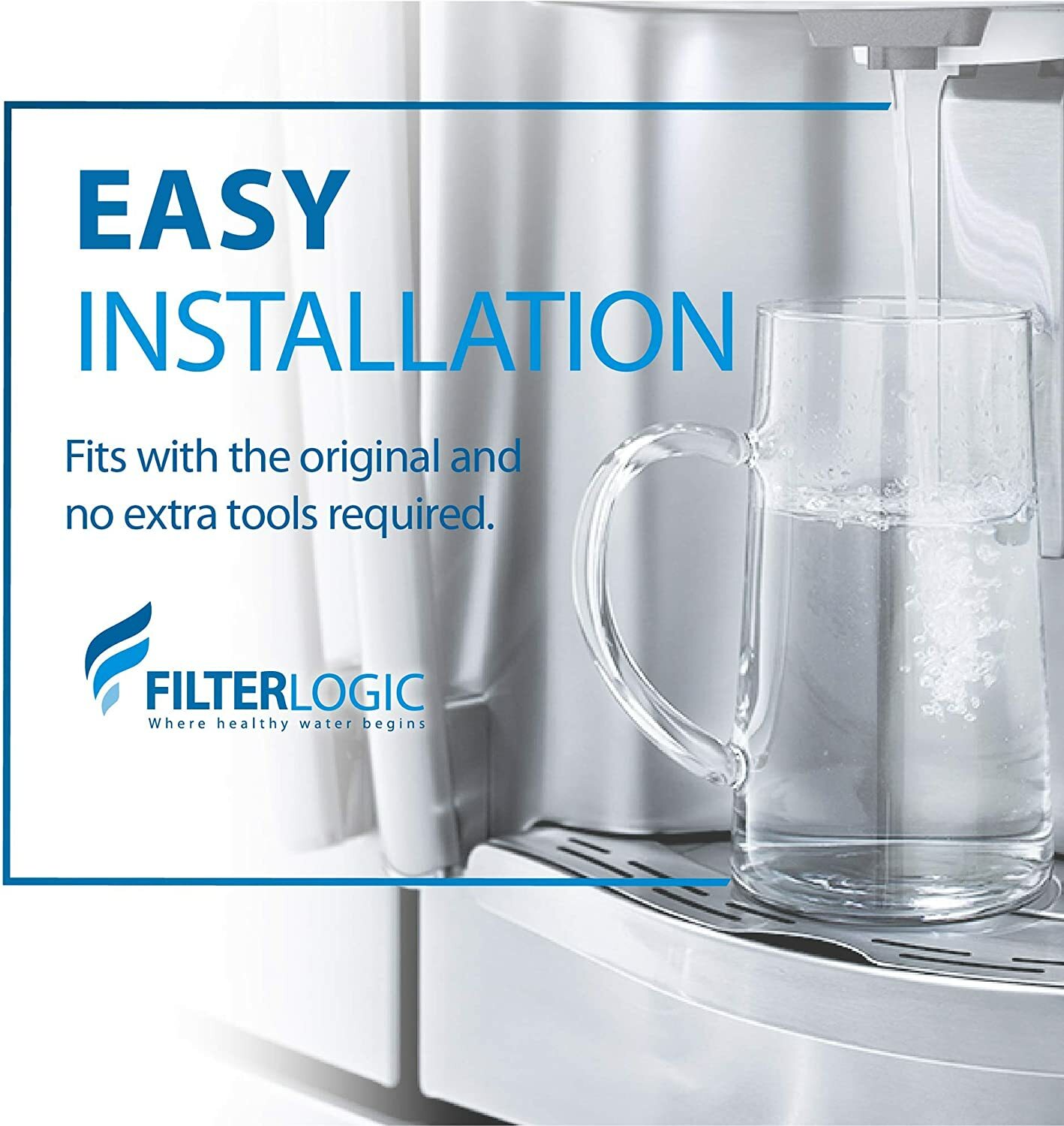 FilterLogic ADQ73613401 Refrigerator Water Filter, Replacement for LG® LT800P®