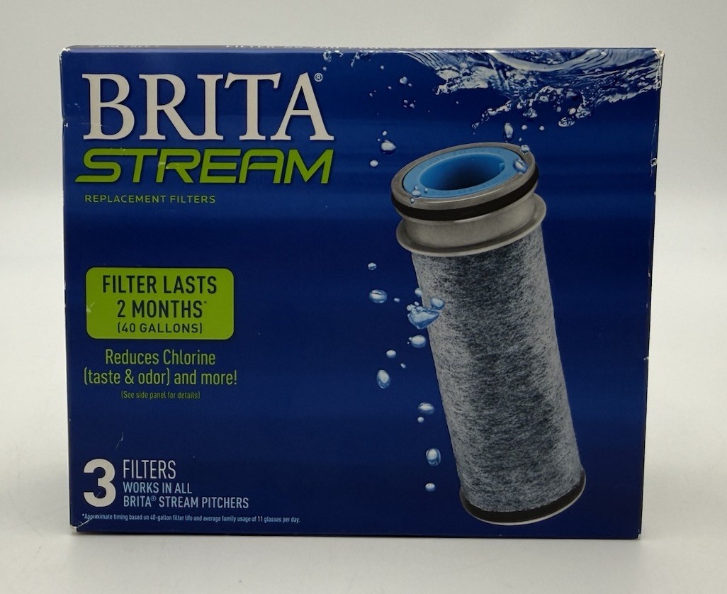 Brita Stream Pitcher Replacement Water Filters ~ 3 Pack ~ Sealed
