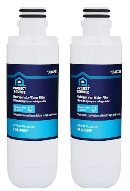 Project Source Twist-in Refrigerator Water Filter L-5-2 Fits LG LT1000P 2 -Pack