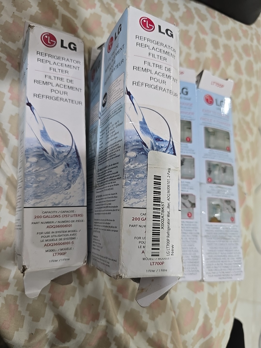 5 X New Sealed LG LT700P Refrigerator Replacement Water Filter ADQ36006101