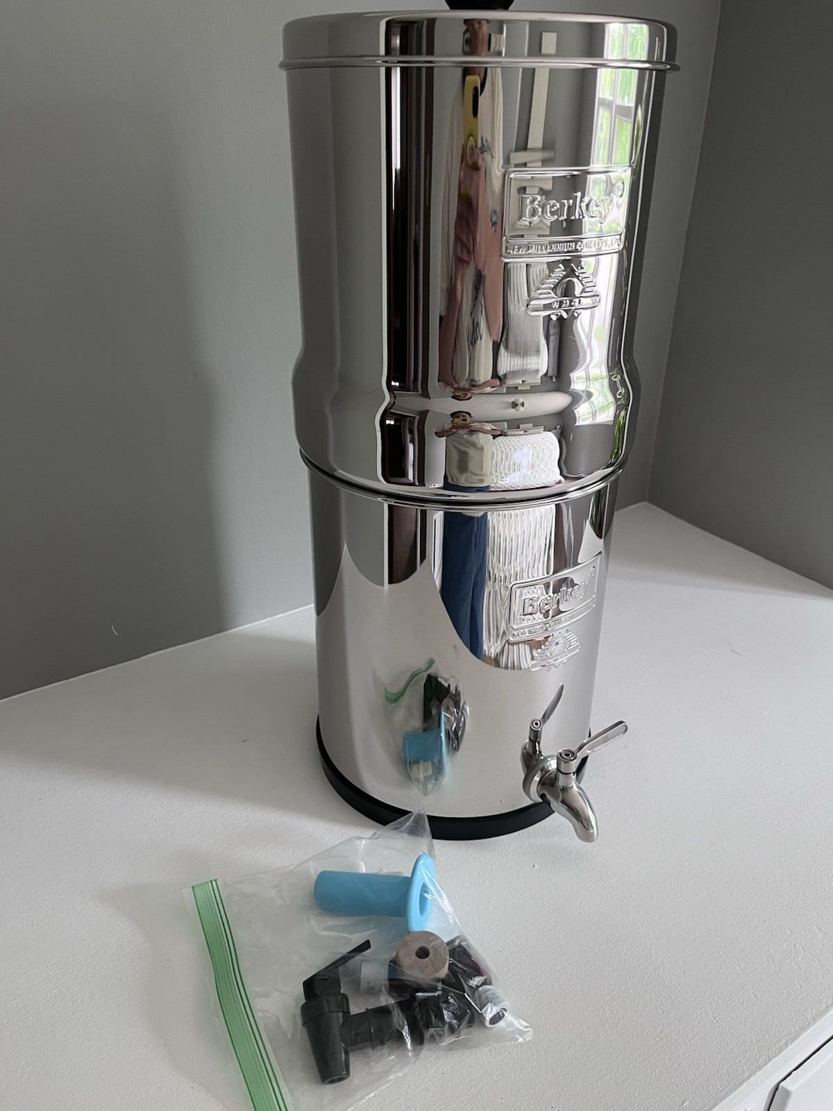 Berkey Stainless Steel Countertop Gravity Water Filter w/ Spigot, 2 Elements