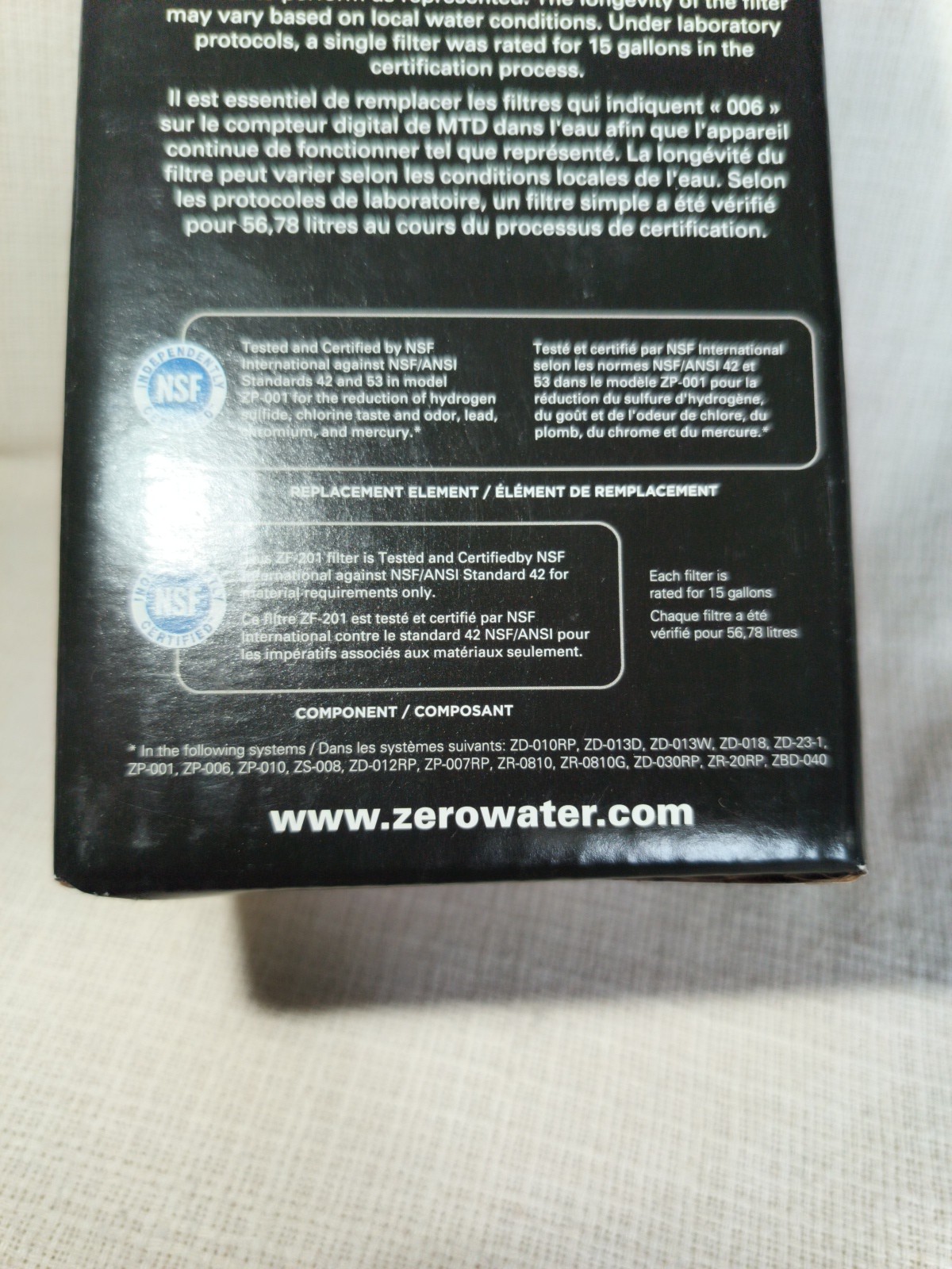 Zero Water Premium 5 Stage Ion Exchange Replacement Water Filter Model ZR-001