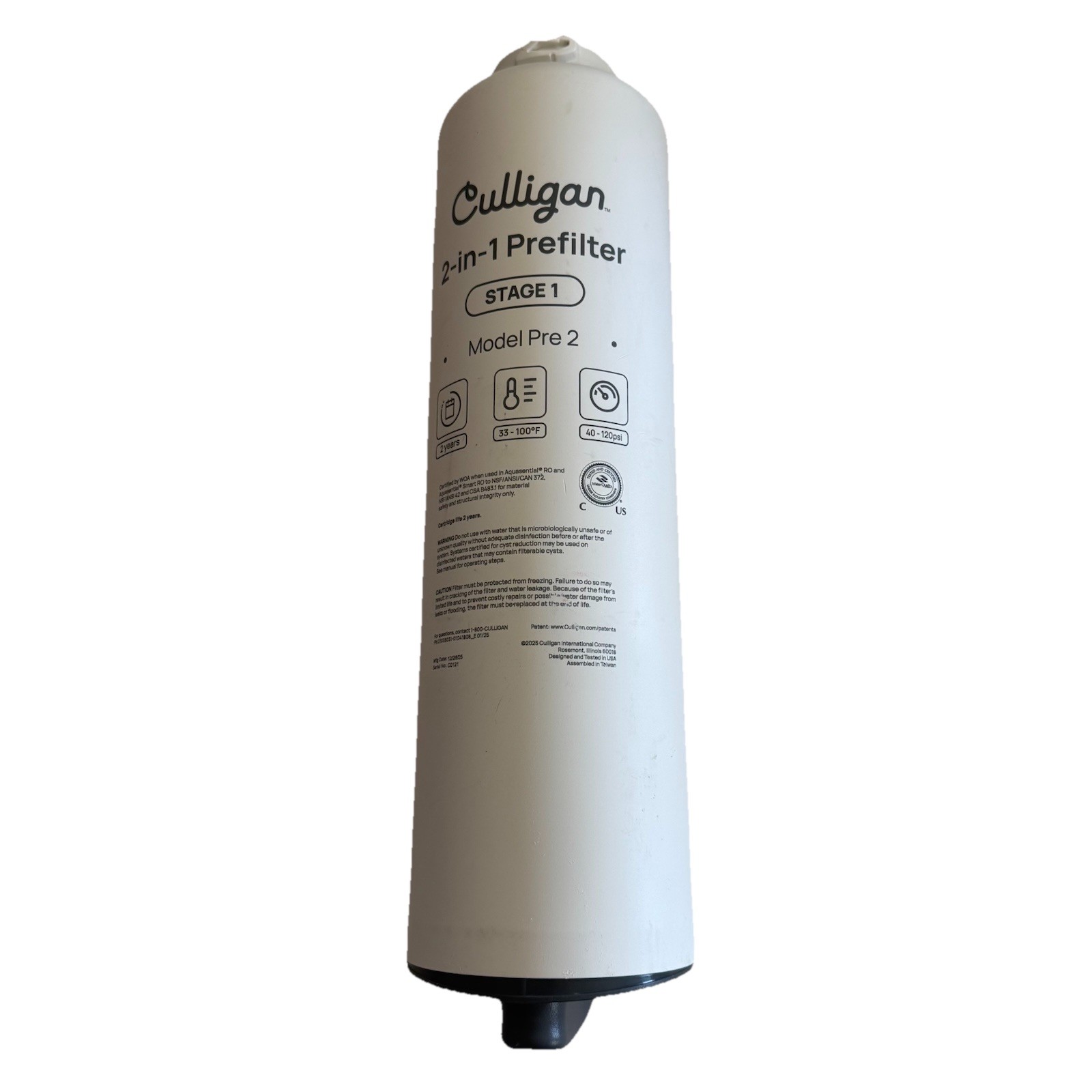 Culligan 2 In 1 Pre filter Stage 1 Model Pre 2 New