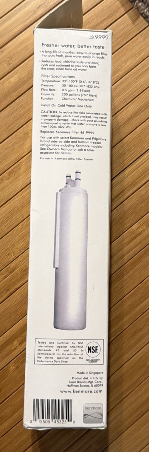 Kenmore Replacement Refrigerator Water Filter 46-9999 New Sealed
