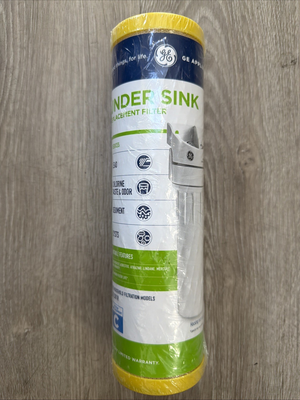 GE SmartWater FXULC Single Stage Standard 10 Inch Undersink Carbon Water Filter