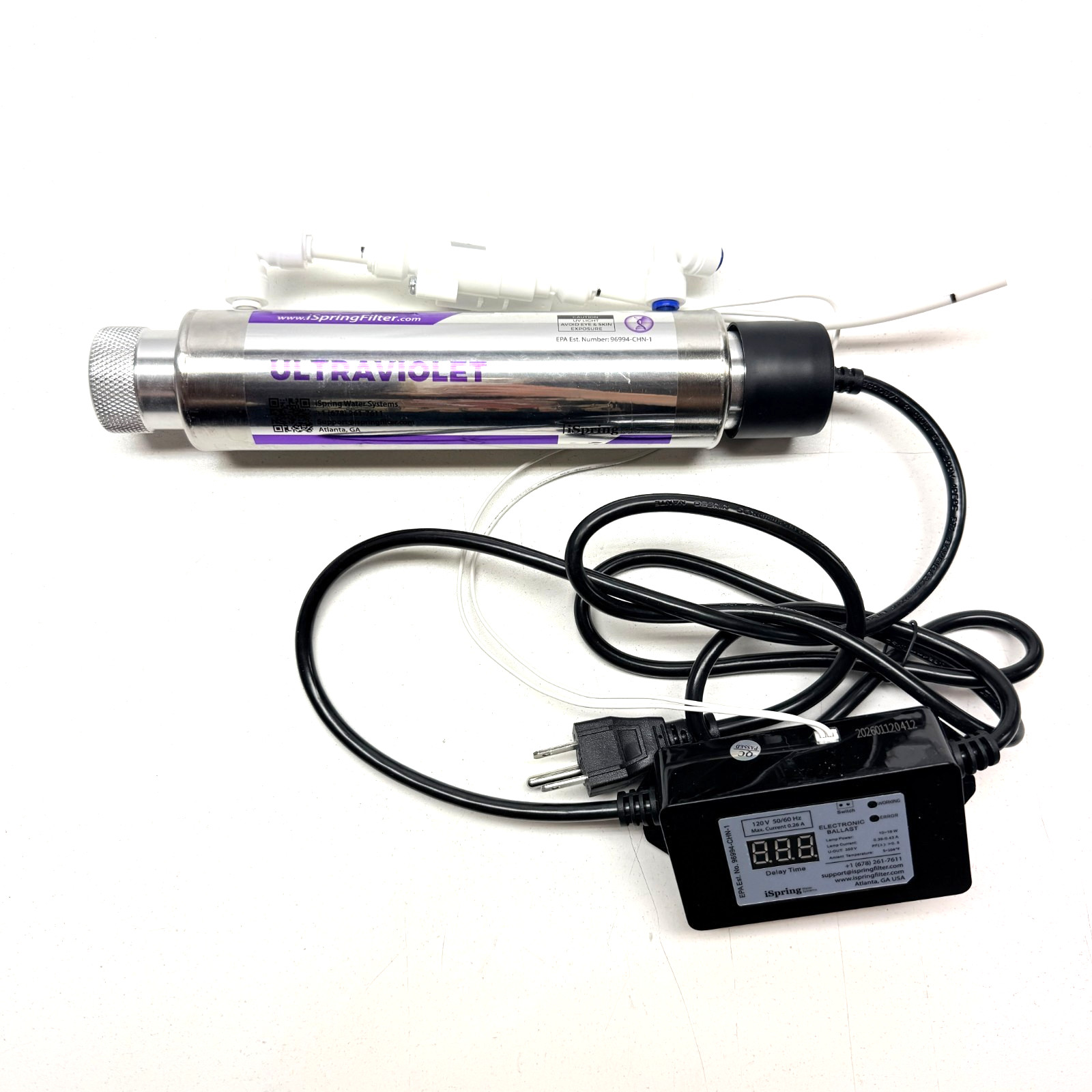 iSpring UVF11A UV Ultraviolet Light Water Filter with Smart Flow Control Switch