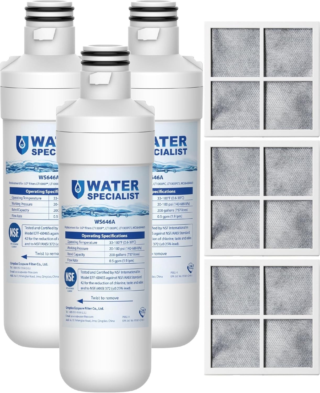 6- LG Refrigerator Water & Air Filter Set – 200 Gallons of Pure Refreshment