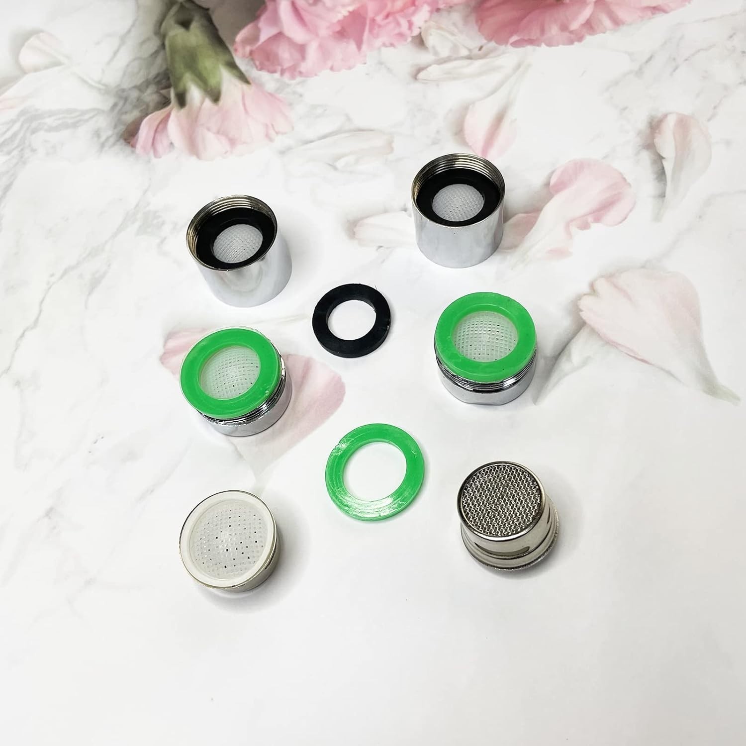 4pcs Faucet Aerators, 2pcs Aerator Filter Replacement Parts, with Brass Housi…